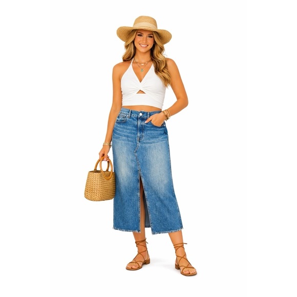 Madewell Denim - MADEWELL Denim Midi Skirt